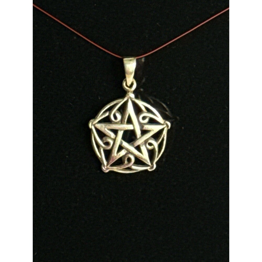 Pentagram of Brisingamen Celtic Pentacle Star 925 Solid Sterling Silver Pendant